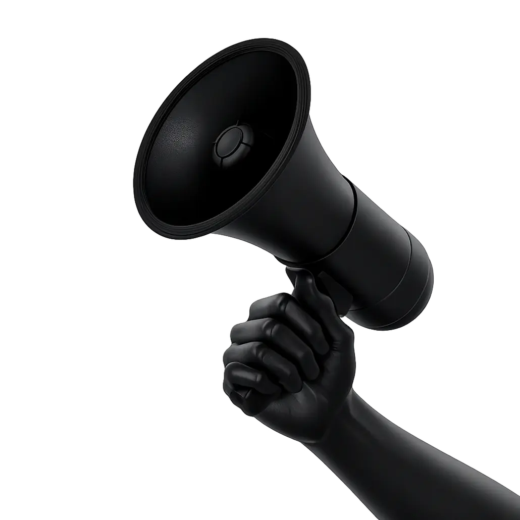 Black megaphone marketing concept